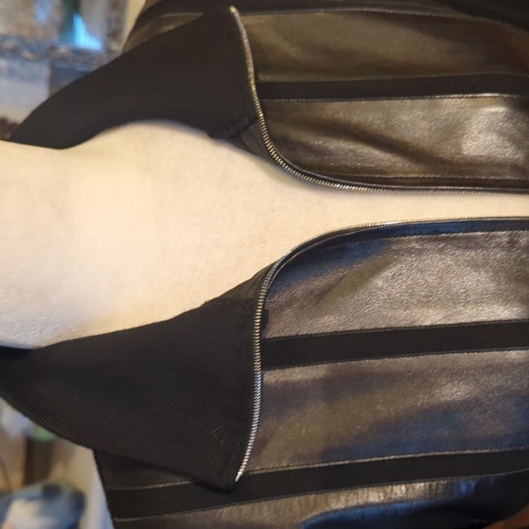 Barbara Bui Designer Black Buttery lamb Leather/ Wool Jacket Tailored Fit Sz S - Picture 4 of 9